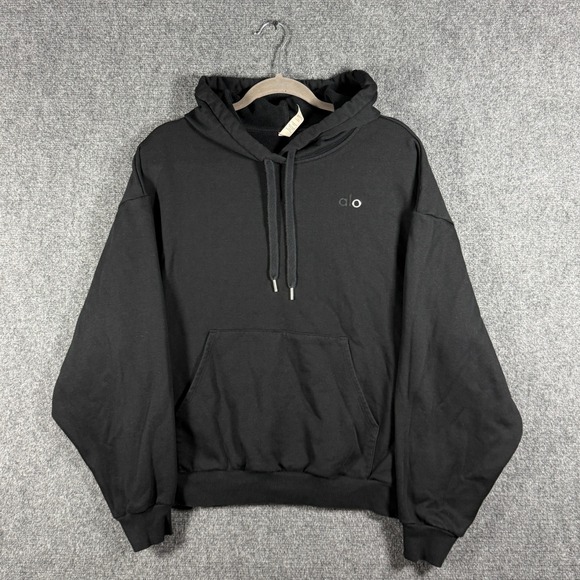 ALO Yoga Tops - Alo Yoga Accolade Pullover Hoodie Activewear Black Womens Size Medium #2655